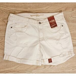 NEW Arizona Jean Co Boyfriend Relaxed Jean Denim Shorts White Womens Size 7